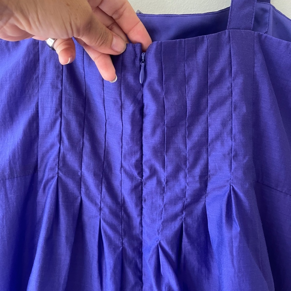 Banana Republic Sz 8 Pleated Purple Camisole Tank‎ Top Lined Back Zip Tencel - Picture 6 of 9